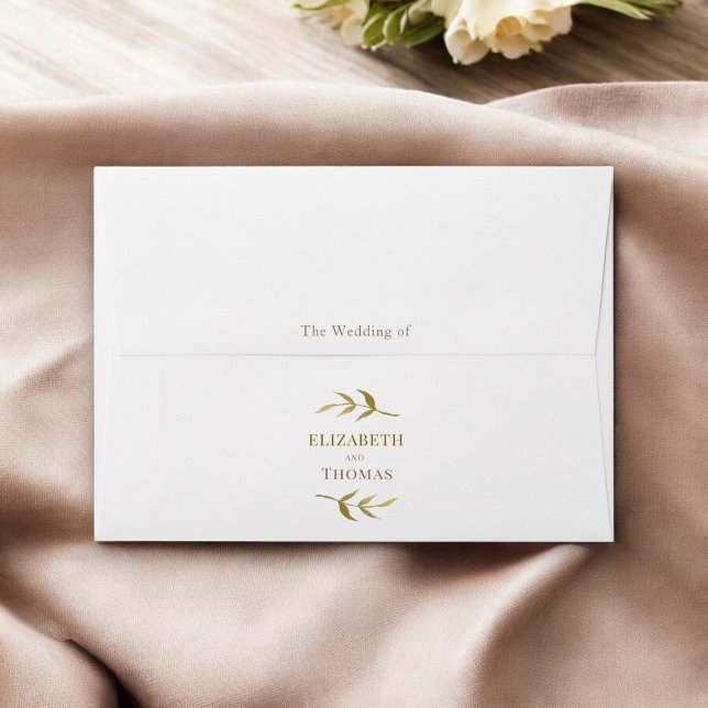 simple elegant personalised wedding  envelope (personalized modern elegant wedding envelope )