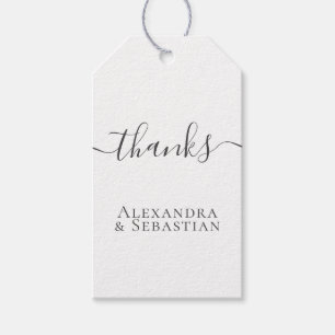 Simple Elegant Personalised Wedding Thank You Gift Tags