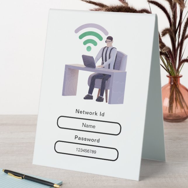 Simple Elegant Personalised Wifi Network Password (In SItu (Table))