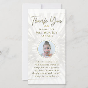 Simple Elegant Photo 4x8  Sympathy Thank You  Card