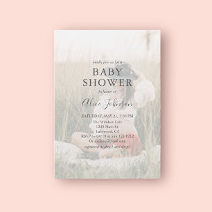 Simple Elegant Photo Baby Shower Invitation