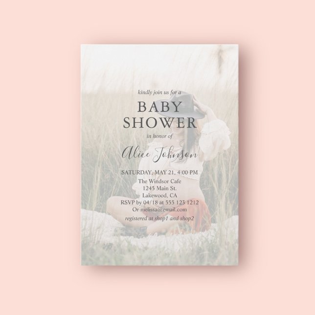 Simple Elegant Photo Baby Shower Invitation (Creator Uploaded)
