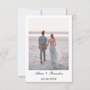 Simple Elegant Photo Black White Text Wedding Sav Save The Date