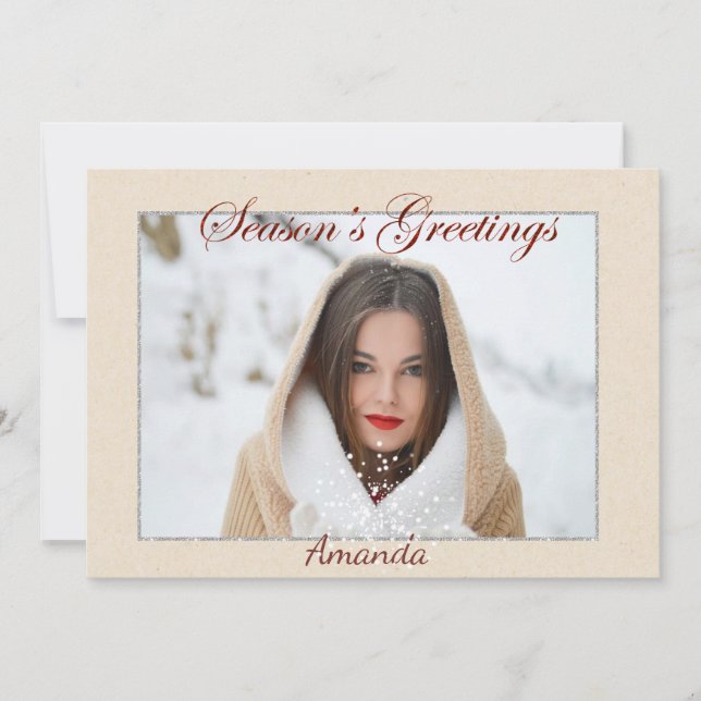 Simple Elegant Photo Christmas Card (Front)