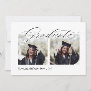 Simple Elegant Photo Collage Graduation Card