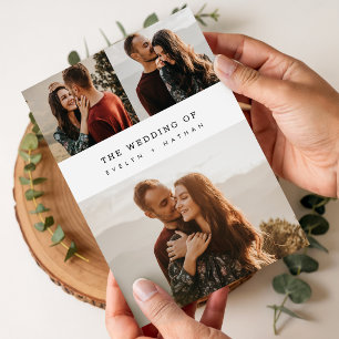 Simple Elegant Photo Collage Wedding Invitation