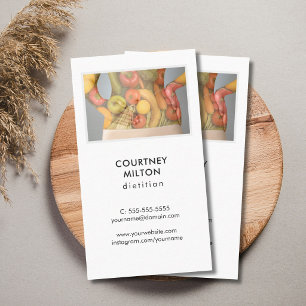 Simple Elegant Photo Dietician Health Business Card