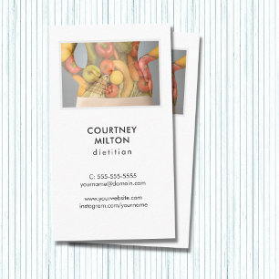Simple Elegant Photo Dietician Health Business Card