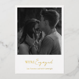 Simple Elegant Photo Engagement Party Gold