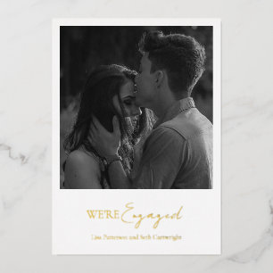 Simple Elegant Photo Engagement Party Gold