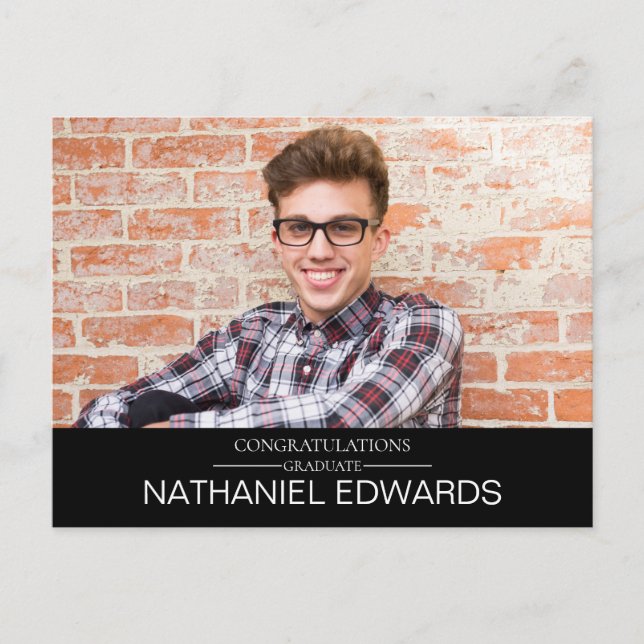 Simple Elegant Photo Graduation Invitation (Front)