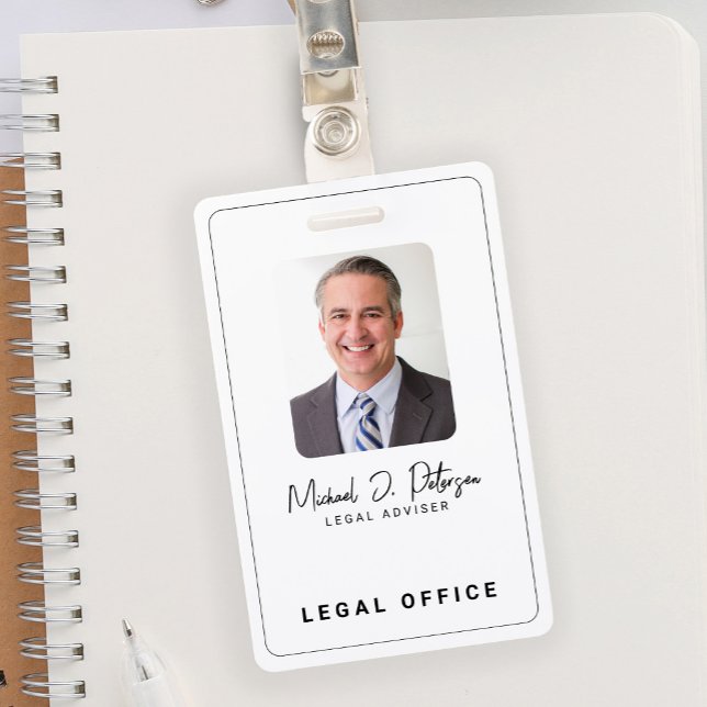 Simple elegant photo ID name tag  Badge (Creator Uploaded)