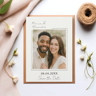 Simple elegant photo luxxury wedding save the date