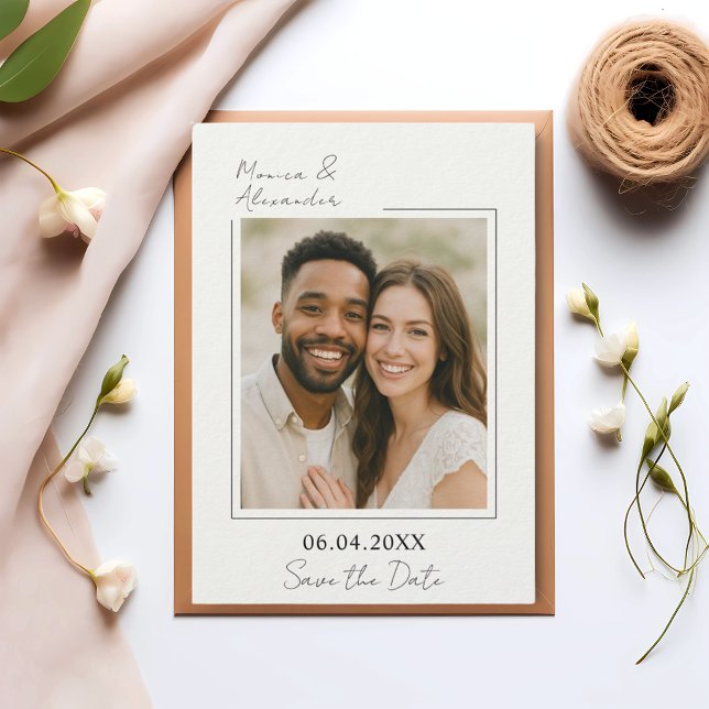 Simple elegant photo luxxury wedding save the date (Creator Uploaded)