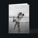 Simple Elegant Photo Modern Christmas Holiday Card<br><div class="desc">Modern Christmas card featuring a simple yet elegant design with "merry christmas" over your favourite photo.</div>