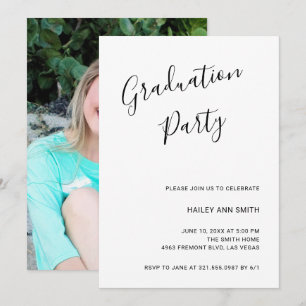 Simple Elegant Photo Modern Graduation Invitation