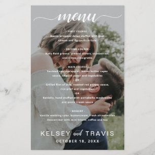 Simple Elegant Photo Modern Wedding Menu