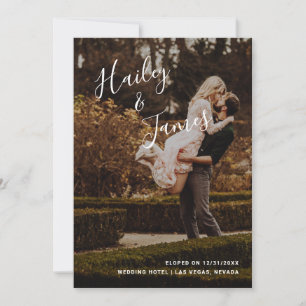 Simple Elegant Photo Modern Wedding Reception Invitation