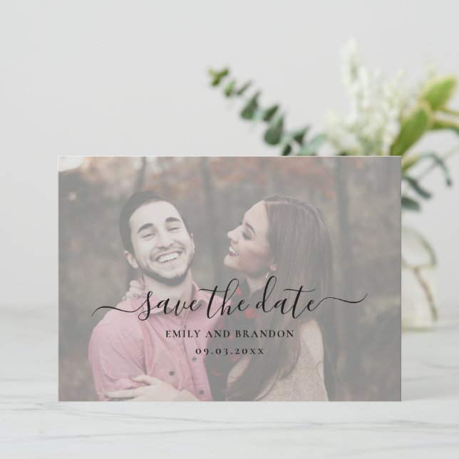 Simple Elegant Photo Modern Wedding Save The Date (Standing Front)