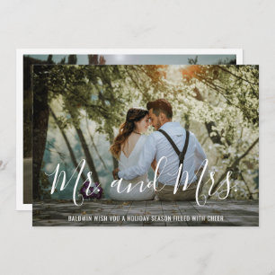Simple Elegant Photo Newlywed Christmas Holiday Card