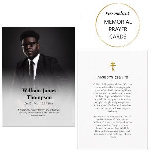 Simple, Elegant Photo Orthodox Funeral Prayer Card