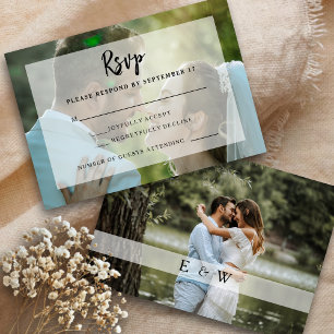 Simple Elegant Photo Overlay Wedding RSVP card