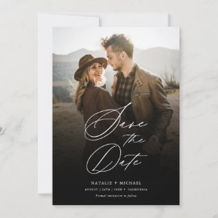 Simple Elegant Photo Overlay Wedding Save The Date Invitation