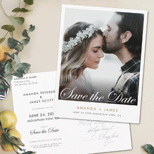 Simple Elegant Photo Save the Date Announcement Postcard