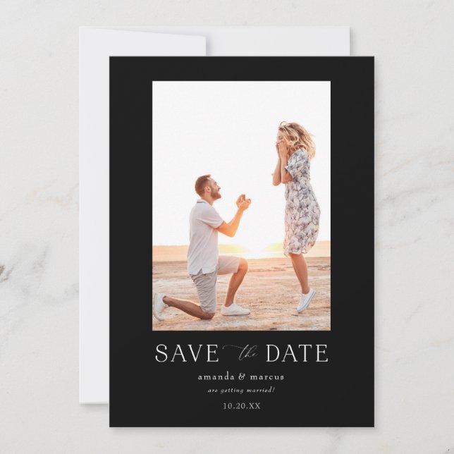 Simple Elegant Photo Save the Date Invitation (Front)