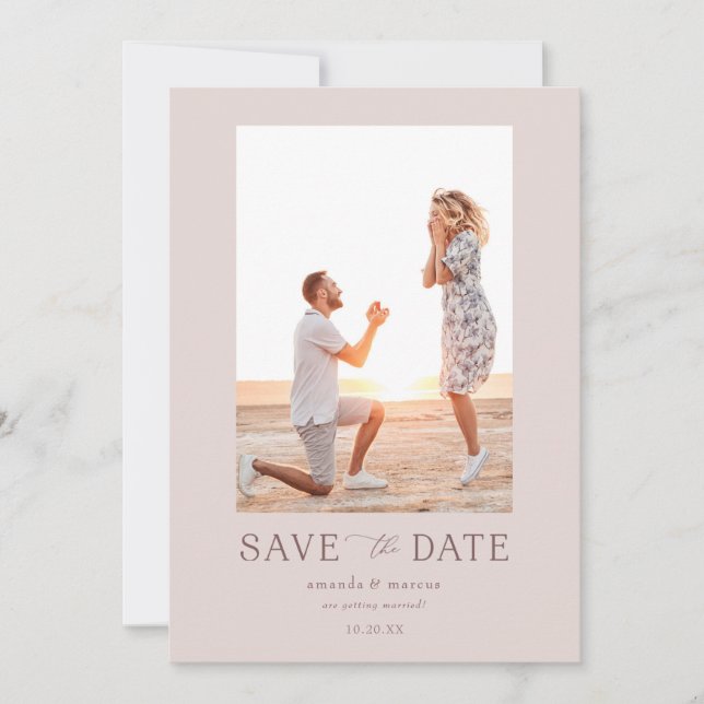 Simple Elegant Photo Save the Date Invitation (Front)