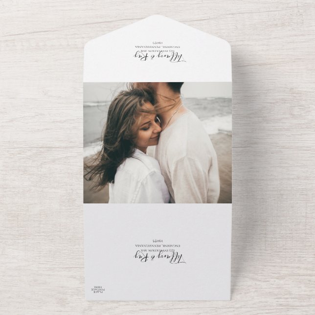 Simple Elegant Photo Seal And Send All In One All In One Invitation (Outside)