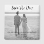 Simple Elegant Photo Wedding Modern Black Magnet<br><div class="desc">Simple,  elegant,  black and white,  modern photo Wedding,  Save the Date magnet. You can personalise it with your details.</div>