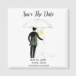 Simple Elegant Photo Wedding Modern Whimsy Magnet<br><div class="desc">Simple,  elegant,  modern watercolor couple Wedding,  Save the Date magnet. You can personalise it with your details.</div>