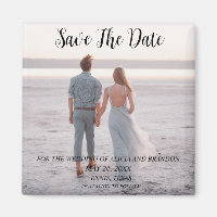 Simple Elegant Photo Wedding Modern Whimsy Magnet