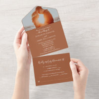 Simple Elegant Photo Wedding RSVP Terracotta