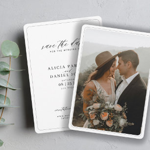 Simple elegant photo wedding save the date