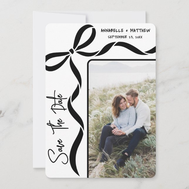 Simple Elegant Photo Wedding Save The Date (Front)