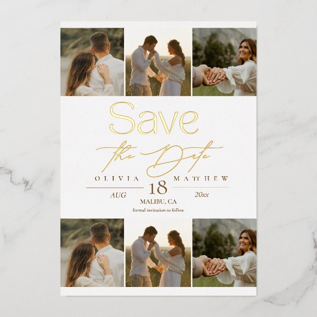 Simple Elegant Photo Wedding Save The Date (Front)