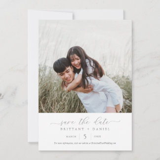 Simple Elegant Photo Wedding Save the Date Invitation