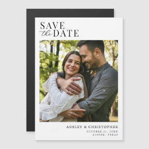 Simple Elegant Photo Wedding Save the Date Magnetic Invitation
