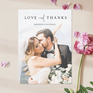 Simple Elegant Photo Wedding Thank You Card