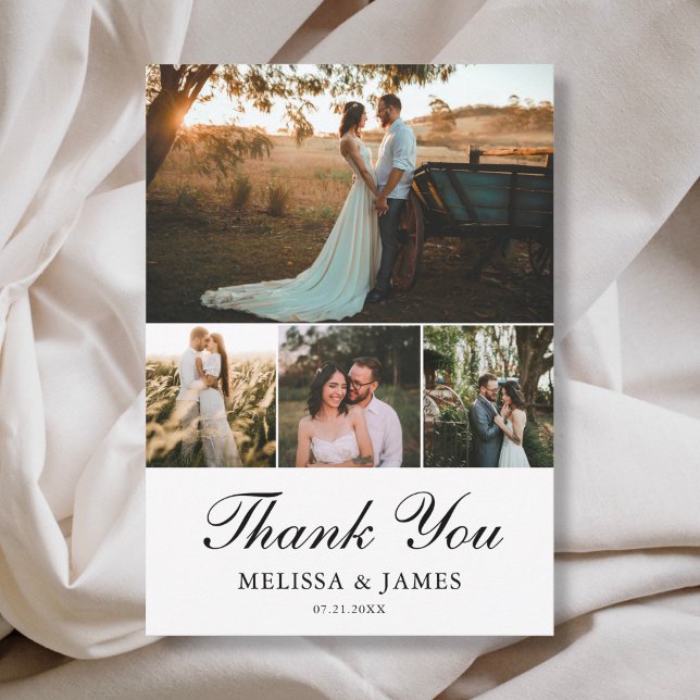 Simple Elegant Photo Wedding Thank You Card (Creator Uploaded)