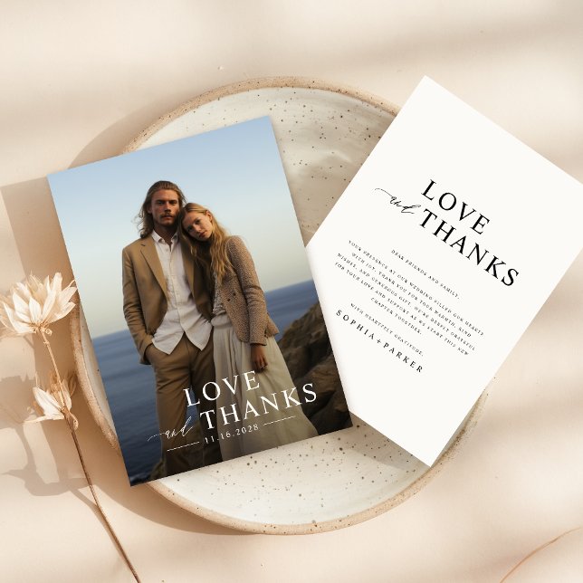 Simple Elegant Photo Wedding Thank You Card (Creator Uploaded)