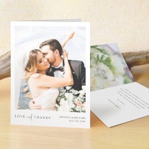 Simple Elegant Photo Wedding Thank You Note Card