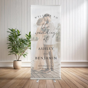 Simple Elegant Photo Welcome Wedding Retractable Banner