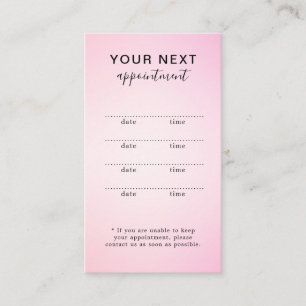Simple Elegant Pink Beauty Appointment Card