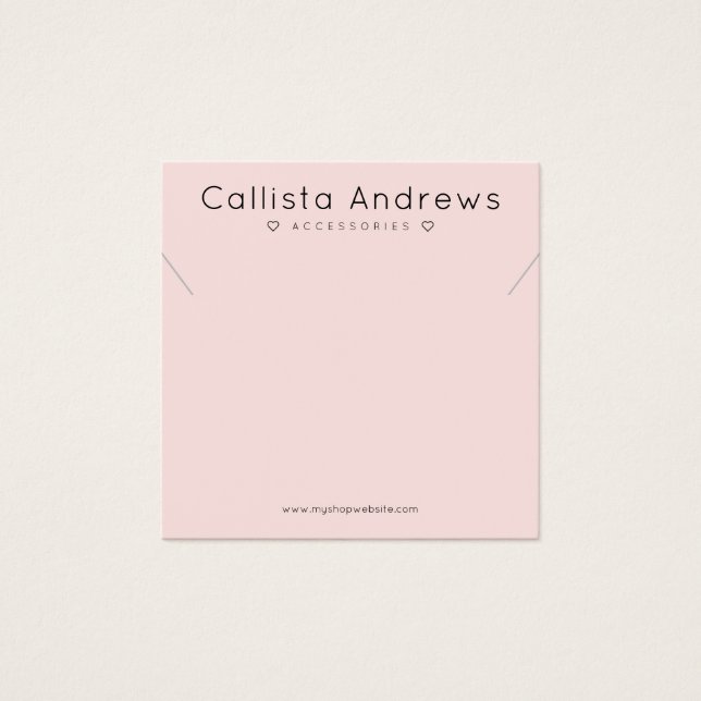 Simple Elegant Pink Black Hearts Necklace Display (Front)