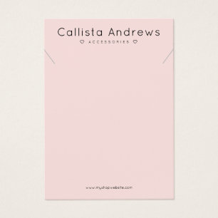 Simple Elegant Pink Black Hearts Necklace Display