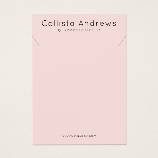 Simple Elegant Pink Black Hearts Necklace Display (Front)