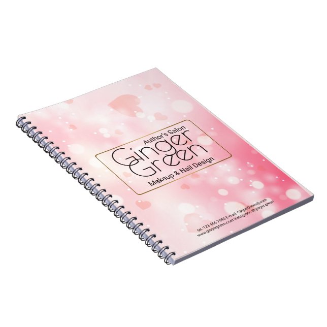 Simple Elegant Pink Bokeh  Notebook (Right Side)
